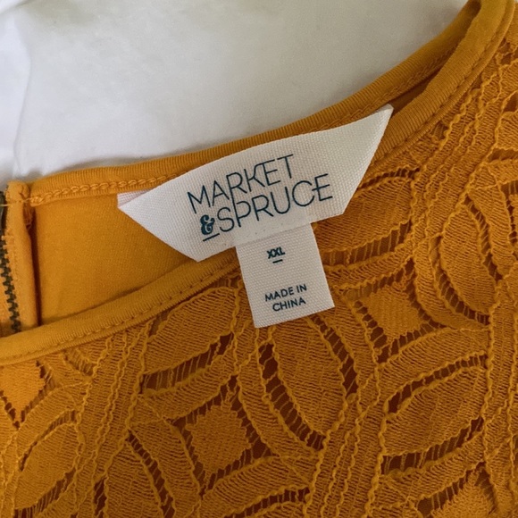 Market & Spruce Hans Crochet Front Top Mustard XXL - Picture 4 of 4